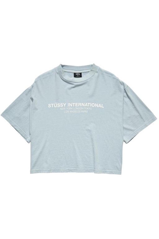 Stussy Womens Cities Boxy T Shirt Blue - XVGUI5413